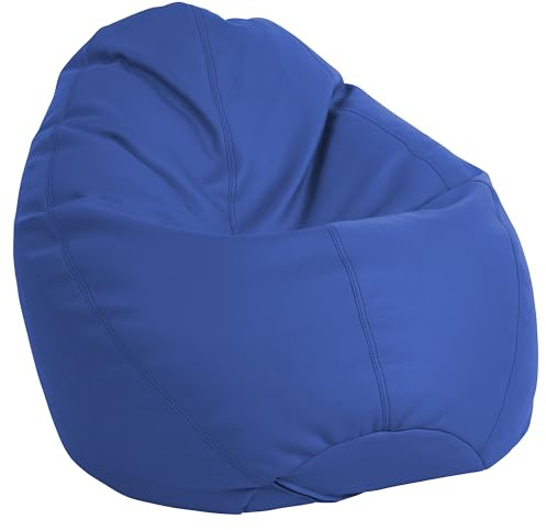 FDP SoftScape Dew Drop Bean Bag Chair with Supportive High-Back Design, For Kids, Teens and Adults, Alternative Seating for Dorms, Schools, Libraries, Daycares or Home - Blue