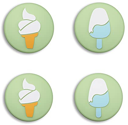 eXtremeRate PlayVital Cute Thumb Grip Caps for Nintendo Switch OLED, Joystick Caps for Nintendo Switch Lite, Silicone Analog Cover Thumbstick Covers for Switch OLED Joycon - Ice Cream Matcha Green