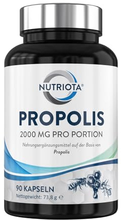 Propolis 2000mg | 90 hochdosierte Propolis Kapseln | Natürliche Unterstützung des Immunsystems - Nutriota