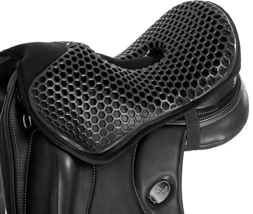 Copriseggio inglese da dressage terapeutico in gel A Cavallo Gel-Out per area del pube con foro anteriore L