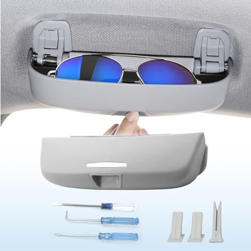 Coleya Auto Brillenetui Kompatibel mit VW Golf 8 2020-2024, Sonnenbrillenhalter Brillenhalter, Brillen Aufbewahrungsbox, Golf 8 Zubehör Brillenetui (Grau)