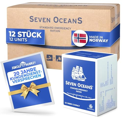 SEVEN OCEANS - DAS ORIGINAL - Notfallnahrung [12x500g] Extrem lang haltbarer Notvorrat [6kg] zur Krisenvorsorge I Energiereiche Outdoor Notration I Prepper Notnahrung