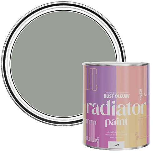 Rust-Oleum, grün Heizkörperfarbe, hitzebeständig, geruchsarm in Matt Finish - Kreidegrün 750ML
