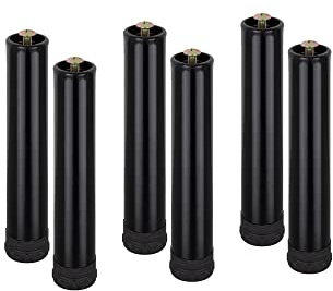 i-flair Metallfuß Möbelfuß Stützfuß, 6 Füße in 20 cm Höhe in I-Form zum Nachrüsten für Möbel wie Lattenroste, Betten, Schränke usw. in Schwarz
