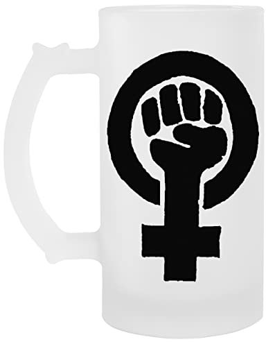 Jinbetee Puño De Poder De Mujer Negra Vaso De Cerveza Transparente Con Asa