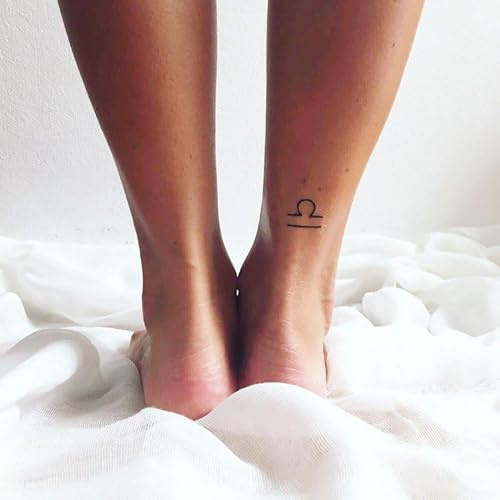 Inkster Tattoo - Sternzeichen Waage | vegane & wasserfeste Temporäre Tattoos für Erwachsene - EU-Kosmetikzertifizierte Farbe - revolutionäres 2 Wochen Tattoo | Premium Klebetattoos & Fake Tattoo