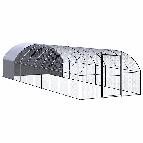 LAPOOH Outdoor-Hühnerstall, Kaninchenstall, Legenester Für Hühner, Hühnerhaus, 3x10x2 m Verzinkter Stahl