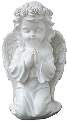 ESOUY Scultura in Gesso con Statua di Angelo Carino, Decorazione per la casa Artigianato di Angelo Modello Ufficio Soggiorno Decorazione del Desktop Balcone Decorazioni da Giardino H22,5 cm