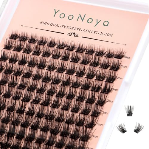 YOONOYA Wimpern Extensions 144 Pcs 8-16mm D Curl Wimpern Cluster DIY Individuelle Lash Clusters Volume Lash Extesnion Natürliche Wimpernverlängerung Zu Hause (QDQ-8-16mm-MIX)