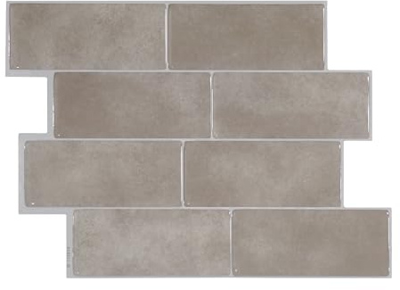 Smart Tiles Klebefliesen, Metro Taupe-Grau, 29,34x21,28 cm