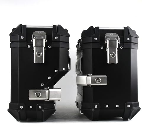 JEDAL Rollerkoffer motorradkoffer Aluminium Motorrad Satteltasche 38 Liter Wasserdicht Satteltaschen für Motorrad mit Sicherheitsschloss (Größe : Black 38L)