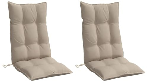 vidaXL Hochlehner-Auflagen 2 STK. Taupe Oxford-Gewebe