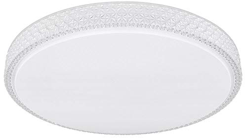 Deckenleuchte mit Fernbedienung Deckenlampe dimmbar Kristalle Kristallleuchte Sterneneffekt, CCT, Metall weiß, LED 40W 3200Lm warmweiß-kaltweiß, D 60 cm