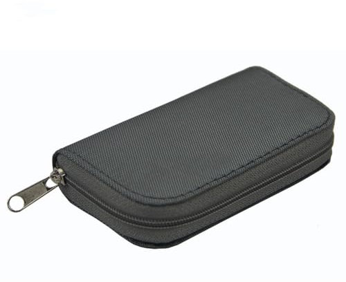 GreatRise Funda para tarjetas de memoria, antigolpes, tarjeta SD, portátil, estuche para tarjetas de memoria, organizador de tarjetas de memoria, 18 tarjetas SD y 4 CF, ranuras para viajes, negocios,