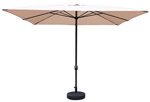 MA MAISON Ombrellone da Giardino Quadrato 3x3 Metri - in Alluminio, Regolabile, da Esterno, Impermeabile, con Manovella, Tubo Ø 48 mm- Resistente ai Raggi UV