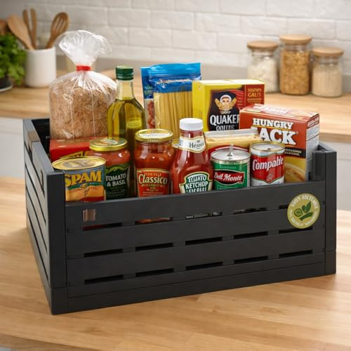 Mojawo Klappbox stapelbar 60L stabile Transportbox B59xL39xH27cm Einkaufskiste klappbar Stapelbox Kunststoffbox Aufbewahrungsbox max 50Kg
