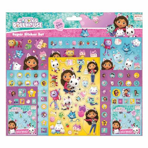 Gabby's Dollshouse Bumper Sticker Set – 9 Sheets of Laser Printed & Pop-Up Stickers for Cars, Laptops, Water Bottles & More – Durable and Fade-Resistant Vinyl Decals for Personalization & Fun