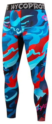 HYCOPROT Pantaloni a Compressione da Uomo Tights Athletic ad Asciugatura Rapida Performance Workout Baselayer Leggings Pantaloni da Allenamento Intimi per Basket Corsa Sport e Yoga
