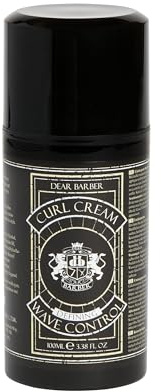 Dear Barber CURL CREAM 100ml - Moisturising Curling Cream for Straight, Wavy & Curly Hair, Defines Curls, Adds Texture & Light Hold, Frizz Free, Mens Curly Hair Styling Product, Professional Finish