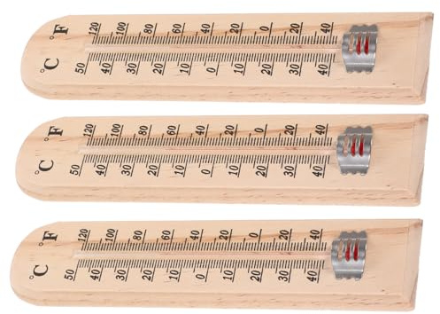Abaodam 3pezzi Termometro in Legno Per Interni Termometro Durevole Per Temperatura Da Appendere Per Serra Vivaio