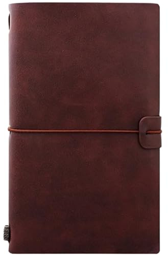 Journal de voyage, carnet de voyage vintage en PU avec boucle sangle, carnet rétro rechargeable 7, 9 x 4, 7 pouces pour écrire des lettres, dessiner des images ou coller photos PRODUITS B