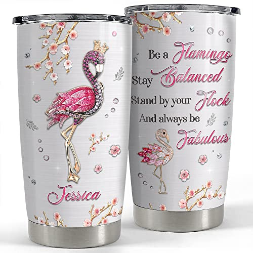 Gobelet De Voyage Réutilisable Tasse De Voyage Isolée Tasse À Boire Isotherme Pour Papa Noël Ami 590 Ml Gobelet Personnalisé Flamant Rose - Tasse Personnalisée Avec Nom Pour Les Amoureux