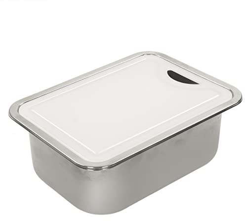 RASTKY Kit Lavello da Cucina in Acciaio Inossidabile di Grado 304 Lavabo Compatto per Lavamani Lavello da Bar a Vasca Singola con Tagliere per Installazione Sottopiano per Barca