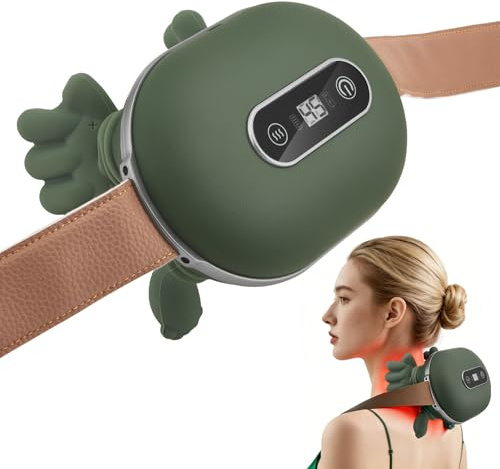 4D Nackenmassagegerät, Massagegerät Nacken mit 3 Massageeinstellungen & Wärme, Touchscreen-Tasten, Tragbares Nacken und Schulter Shiatsu Massagegerät für Zuhause, Büro & Reise