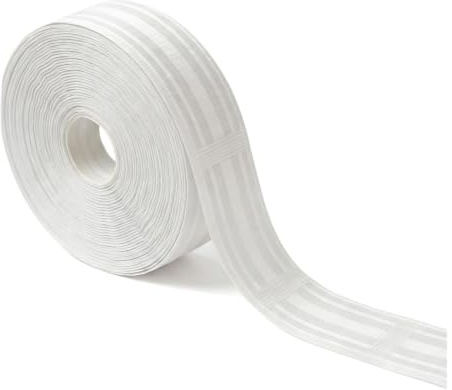 10m Weiße Gardinenband, 8,5cm Breites Polyester Gardinenband für Vorhänge | Duschvorhänge, Schwerlastvorhänge, Waschmaschinenfest, Universell für alle Stoffe