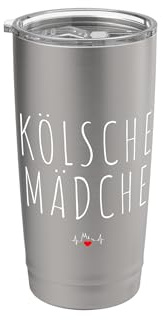 Kölsche Mädche Colonia Chica Köln Amante Para Mujer Vaso térmico de acero inoxidable de doble pared