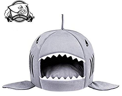 BADASS SHARKS Hundebett in Form eines Sportwagens für kleine Hunde und Katzen, wasserdicht, warm, weich