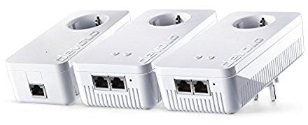 devolo dLAN 1200+ WiFi ac Powerline Network Kit (1200 Mbit/s WLAN ac, WLAN-förstärkare, 2 x LAN-portar, 3x Powerlan-adapter, perfekt för onlinespel och HD-streaming, Powerline WLAN, WiFi Move) vit
