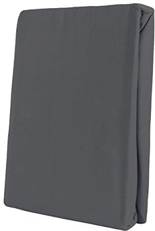 Leonado Vicent - Classic Spannbettlaken Bettlaken 100% Baumwolle Jersey Spannbetttuch in vielen Farben & Größen, Maße Spannbettlaken:140 x 200 cm - 160 x 200 cm, Farbe Spannbettlaken:Anthrazit