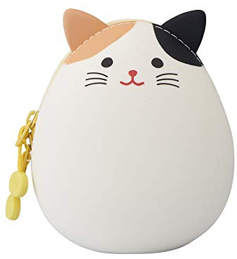 LIHIT LAB PuniLabo blixtlåspåse, äggformad, 2,2 cm x 2,4 tum, Calico Cat (A7782-7)