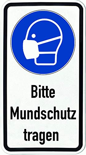 UvV UVAS3839 Schild 330 x 600 mm Aufkleber -Bitte Mundschutz tragen- Digitaldruck (Aufkleber)