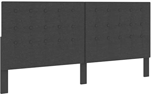 vidaXL Kopfteil Getuftet Betthaupt Polsterkopfteil Bettkopfteil für Bett Bettgestell Bettrahmen Schlafzimmer Dunkelgrau Stoff 200x200cm