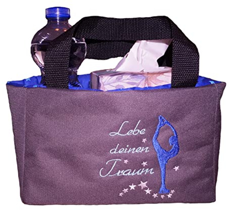 Tasche Eiskunstlauf Training, Bandentasche bestickt, außen: 100% Polyester, innen: 100% Baumwolle
