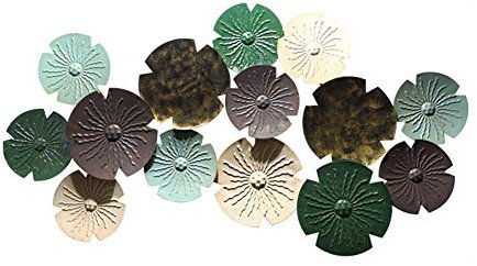 MNSSRN Dreidimensionale Lotus Blatt-Wand-Dekoration, Metallschmiedeeisen Handgefertigte Hauptdekoration Wohnzimmer-Hintergrund-Wand warme und stilvolle schöne hängende