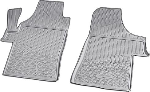 Recambo 3D Gummi Fußmatten kompatibel für Mercedes Vito Viano W639 | 2003-2014 | Auto Gummimatten | Passgenau | mit Rand | grau | vorne