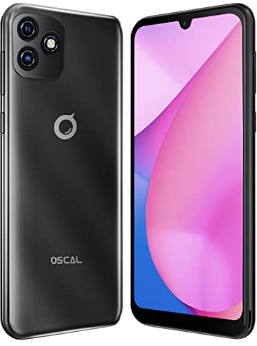 OSCAL C20 Android 11 3G Smartphone Libre, Móvil Doble SIM, Pantalla HD+ 6.08, Diseño Unibody, Quad-Core 1GB RAM + 32GB ROM, Cámara Dual 2MP+5MP, Batería 3380mAh GPS WiFi Desbloqueo Facial Negro