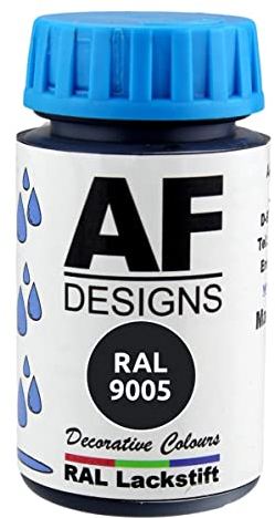 Alex Flittner Designs Lackstift RAL 9005 TIEFSCHWARZ seidenmatt 50ml Holz Metall Möbel Bad Retuschierlack Reparaturlack