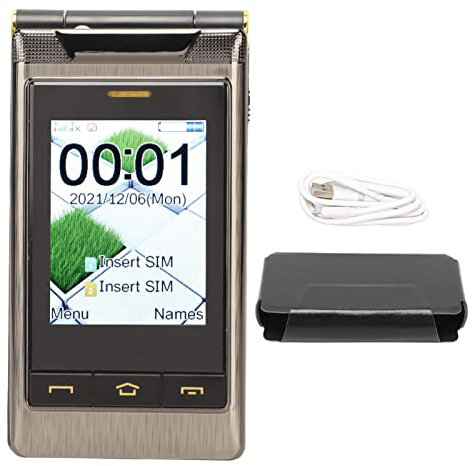 Septpenta Cellulare 3G Flip Cover da 3,0 Pollici per Anziani con Display a Doppio Schermo Interno Ed Esterno, Pulsanti e Caratteri Grandi, Torcia a LED Integrata, Numero di Famiglia One Touch(FOH)
