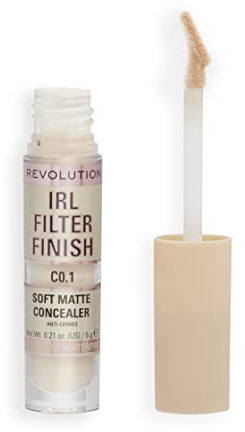 Makeup Revolution, Corrector IRL Filter Finish, Cobertura de Media a Total, C0.1, 6g