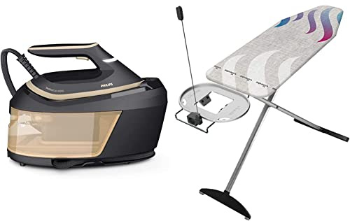 Philips Domestic Appliances PerfectCare Série 6000 Centrale Vapeur - 2400W, Débit Vapeur 600g, Pression de 8 bars, Technologie OptimalTEMP & Vileda – Planche à repasser Total Reflect Plus