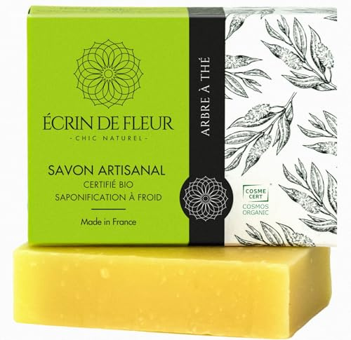 Écrin De Fleur - Handgemachte Teebaumöl Seife BIO, festes duschgel, Naturkosmetik, vegan, 1x90g