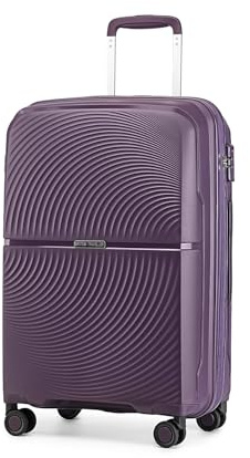 British Traveller Valigia Trolley 55cm Polipropilene Valigia da Viaggio Leggero con Ruote,Viola