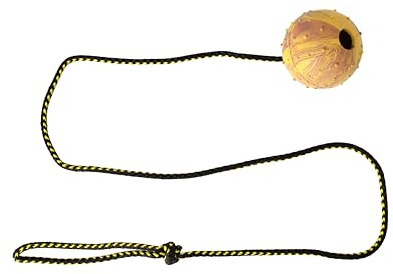 Dingo Hundeball – vollständig mit Gummi gefüllt, mit 100 cm langem Seil – geeignet zum Apportieren, Hundesport, Agility, Tauziehen, Spielen – große Größe – zufällige Farbe (17319-2)