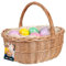 KOTARBAU® Panier de Pâques en osier avec anse - Rond - Naturel - 33 x 26,5 x 29 cm - Panier de Pâques avec anse - Panier en osier tressé avec anse