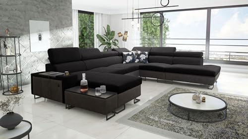 Ecksofa Melani X 363x295x182cm - Schlaffunktion - Bettkasten - U-Form - Couch - Eckcouch - Schlafsofa - Wohnlandschaft - Sofa - Polstersofa - Couch - Freya210.25+ Kunstleder Tauro8207 Links 26