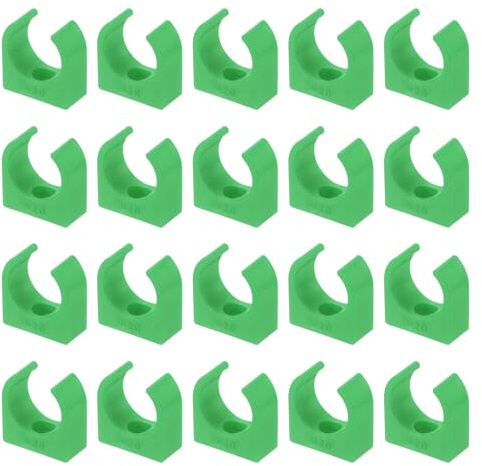 QUARKZMAN 50 Piezas Abrazaderas en Forma de U Abrazaderas Color Verde | para Agua Tuberías, para Tuberías PPR en Forma de U, Adecuadas para Agua Tuberías de 20mm OD y Mangueras